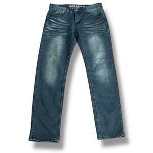 Vintage Genes Black Jeans Men's Size 32x30 (32x28) Blue Slim Straight Fit Moto